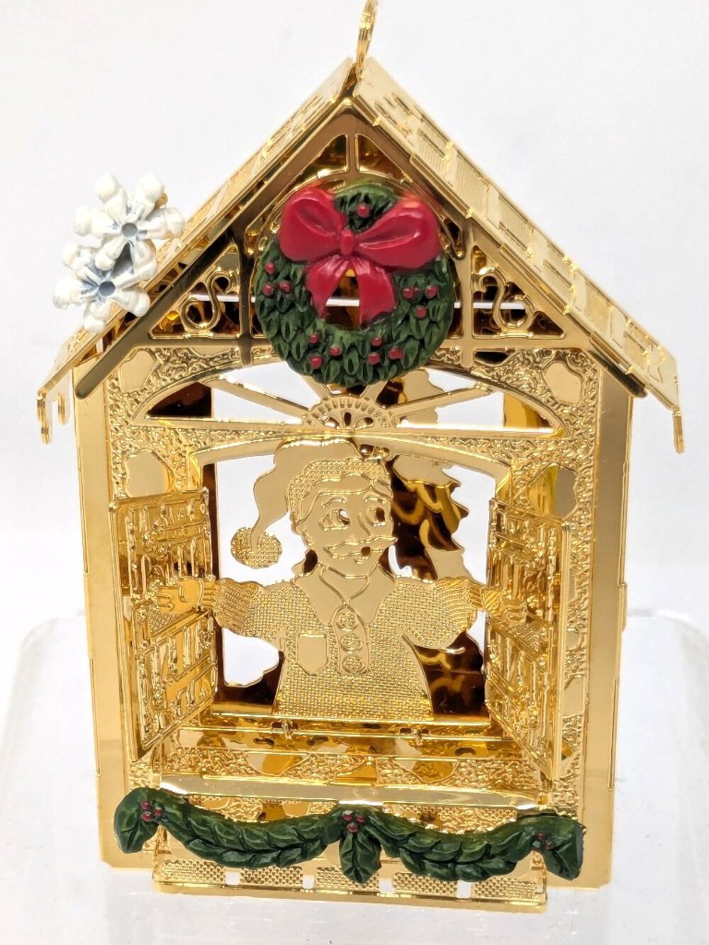 Danbury Mint Gold Ornament Night Before Christmas Open the Sash Window 23K plate